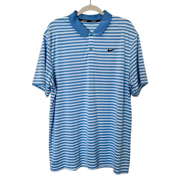 Nike Golf Other - Nike Golf Mens XL Dri-Fit Performance Striped Short Sleeve Athletic Polo Shirt